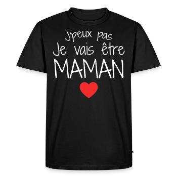 Maman / Fête des Mère / Enfant / Mere / Bébé - T-shirt Premium bio Homme - noir - Devant - Nico (187cm)
