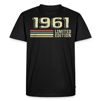 Born in 1961 Birthday 1961 Vintage 1961 - Men's Premium Organic T-Shirt - black - Front - Nico (187cm)