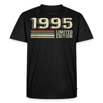 Born in 1995 Birthday 1995 Vintage 1995 - Men's Premium Organic T-Shirt - black - Front - Nico (187cm)