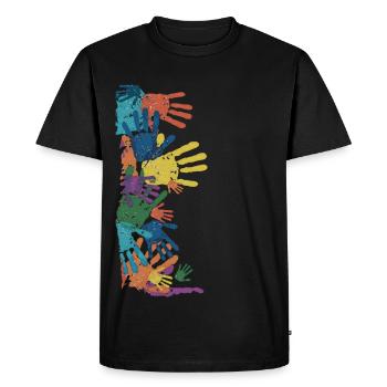HANDS OF TOUCH - Men's Premium Organic T-Shirt - black - Front - Nico (187cm)