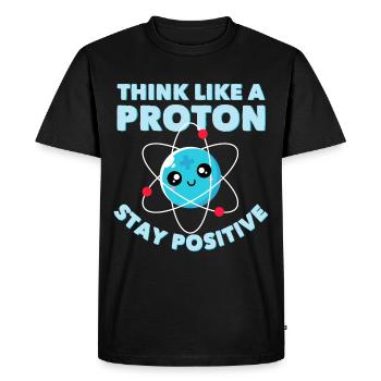 Think Like A Proton Drôle Chimiste Geek Sort - T-shirt Premium bio Homme - noir - Devant - Nico (187cm)