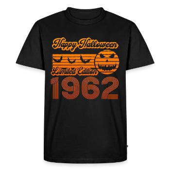 Halloween Citrouille Anniversaire Année de Construction 1962 Millésime - T-shirt Premium bio Homme - noir - Devant - Nico (187cm)
