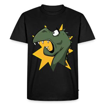 funny Dino Shirt, Dinosaurs, Kids, Stickers - Men's Premium Organic T-Shirt - black - Front - Nico (187cm)