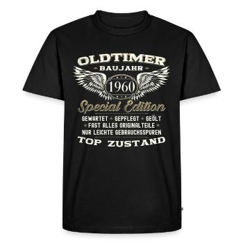 63e anniversaire Homme Oldtimer August Vintage 1960 - T-shirt Premium bio Homme - noir - Devant - Nico (187cm)