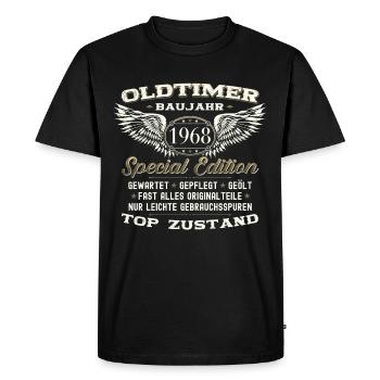 55th Birthday Man Oldtimer August Vintage 1968 - Men's Premium Organic T-Shirt - black - Front - Nico (187cm)