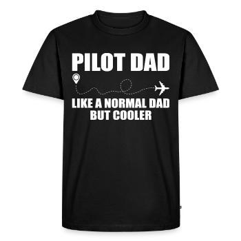 Pilot Dad, Like A Normal Dad But Cooler - Men's Premium Organic T-Shirt - black - Front - Nico (187cm)