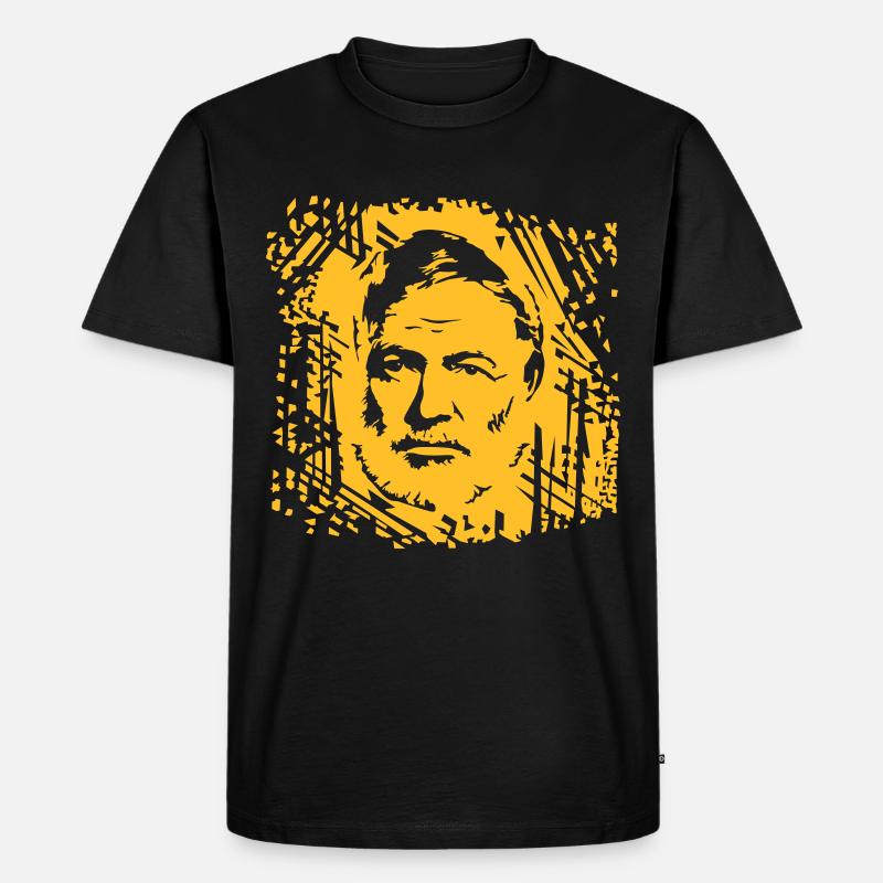 Hemingway - Männer Premium Bio T-Shirt - Schwarz