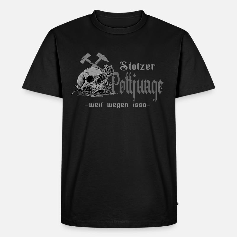 Ruhrpott Pottjunge - Männer Premium Bio T-Shirt - Schwarz