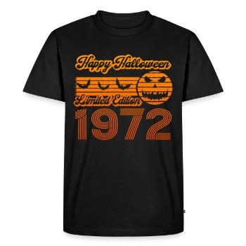 Citrouille Halloween Anniversaire Année de Construction 1972 Millésime - T-shirt Premium bio Homme - noir - Devant - Nico (187cm)