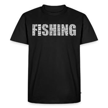 Papa de pêche - cadeau drôle d’amoureux de poissons pour le père - T-shirt Premium bio Homme - noir - Devant - Nico (187cm)