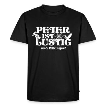 Peter is funny! - Men's Premium Organic T-Shirt - black - Front - Nico (187cm)