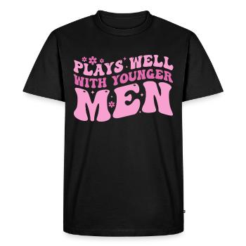Plays Well With Younger Men - T-shirt Premium bio Homme - noir - Devant - Nico (187cm)