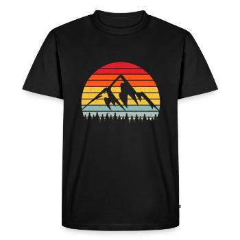 Mountains Forest Retro Vintage - Men's Premium Organic T-Shirt - black - Front - Nico (187cm)