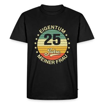 25 Hochzeitstag Silberhochzeit Ehemann Geschenk - Männer Premium Bio T-Shirt - Schwarz - Vorne - Nico (187cm)