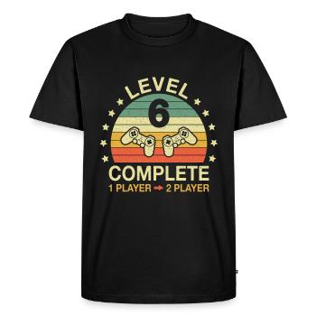 Niveau 6 Complet Gamer 6 Anniversaire Anniversaire Anniversaire - T-shirt Premium bio Homme - noir - Devant - Nico (187cm)