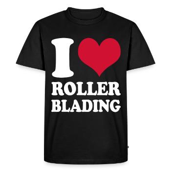 I Love Rollerblading - Men's Premium Organic T-Shirt - black - Front - Nico (187cm)