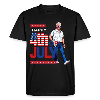 Hilarious 4th of July Celebration: Funny Joe Biden - Men's Premium Organic T-Shirt - black - Front - Nico (187cm)
