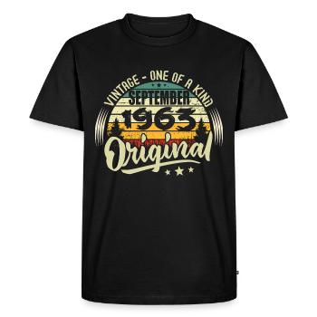 Septembre 1963 Anniversaire 1963 Septembre 1963 - T-shirt Premium bio Homme - noir - Devant - Nico (187cm)