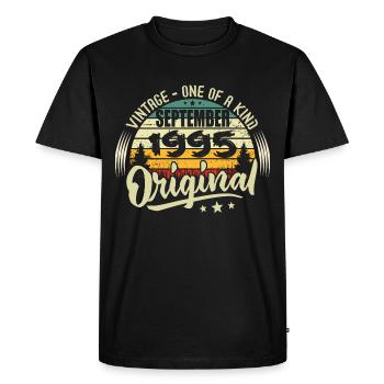 September 1995 Anniversary 1995 September 1995 - Men's Premium Organic T-Shirt - black - Front - Nico (187cm)