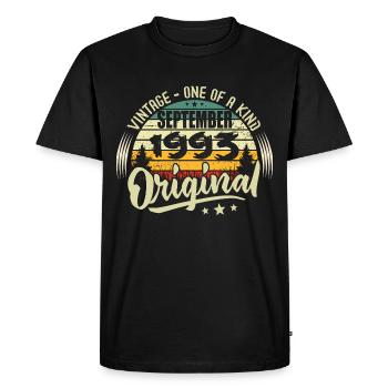 Septembre 1993 Anniversaire 1993 Septembre 1993 - T-shirt Premium bio Homme - noir - Devant - Nico (187cm)