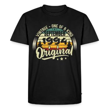 September 1994 Anniversary 1994 September 1994 - Men's Premium Organic T-Shirt - black - Front - Nico (187cm)