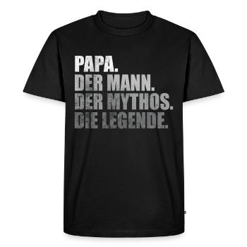 Papa Vater Spruch Vatertag Geschenk - Männer Premium Bio T-Shirt - Schwarz - Vorne - Nico (187cm)