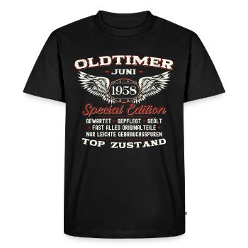 Millésime Juin 1958 Millésime 1958 66ème Anniversaire 58 - T-shirt Premium bio Homme - noir - Devant - Nico (187cm)