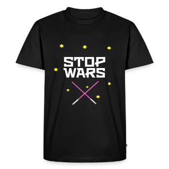 Stop Wars Gift Idea - Men's Premium Organic T-Shirt - black - Front - Nico (187cm)