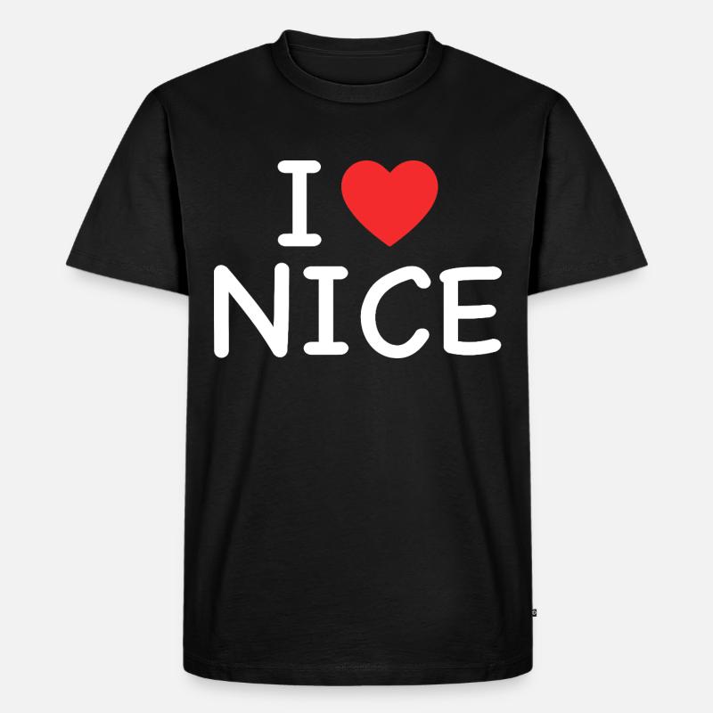 I Love Nice - J'aime Nice - Männer Premium Bio T-Shirt - Schwarz