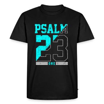 Psaume 23 Bible Jésus - T-shirt Premium bio Homme - noir - Devant - Nico (187cm)