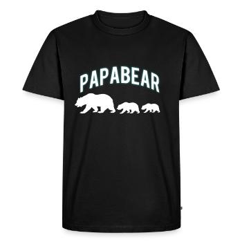 Papabear Papabar père l'ours - T-shirt Premium bio Homme - noir - Devant - Nico (187cm)
