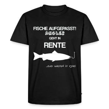 Geschenk Rente Abschied Kollegen Angler Fischen - Männer Premium Bio T-Shirt - Schwarz - Vorne - Nico (187cm)