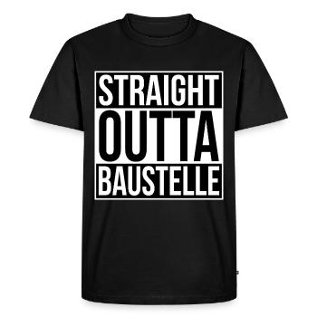 Straight Outta Construction Site - Men's Premium Organic T-Shirt - black - Front - Nico (187cm)