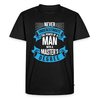 Man master graduation gift shirt - Men's Premium Organic T-Shirt - black - Front - Nico (187cm)