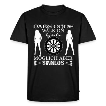 Fléchettes, fléchettes, marcher sur les filles - T-shirt Premium bio Homme - noir - Devant - Nico (187cm)