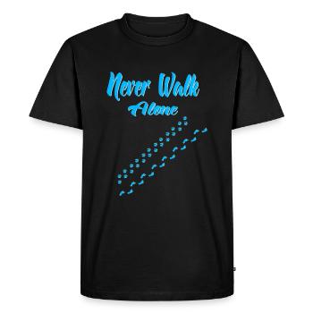 Never walk alone - Men's Premium Organic T-Shirt - black - Front - Nico (187cm)