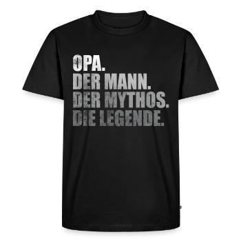 Opa - Männer Premium Bio T-Shirt - Schwarz - Vorne - Nico (187cm)