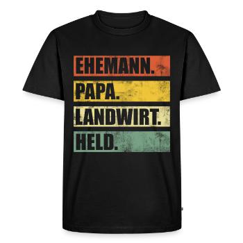 Landwirt Papa Ehemann Bauer Bauernhof - Männer Premium Bio T-Shirt - Schwarz - Vorne - Nico (187cm)