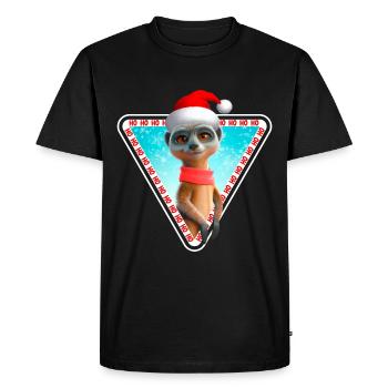 Meerkat X-Mas Meerkat Christmas - Men's Premium Organic T-Shirt - black - Front - Nico (187cm)
