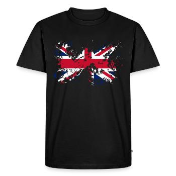 England flag English flag splashes of color - Men's Premium Organic T-Shirt - black - Front - Nico (187cm)