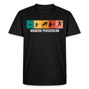 Pentathlon moderne - Escrime Natation Équitation - T-shirt Premium bio Homme - noir - Devant - Nico (187cm)