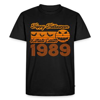 Halloween Citrouille Anniversaire Année de Construction 1989 Millésime - T-shirt Premium bio Homme - noir - Devant - Nico (187cm)