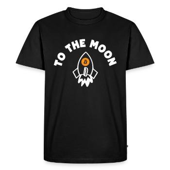 Cryptocurrencies To The Moon Bitcoin Rocket - Men's Premium Organic T-Shirt - black - Front - Nico (187cm)