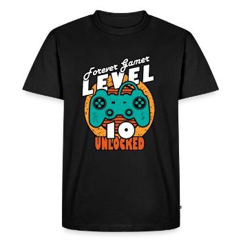 Birthday 10 years gamer level 10 - Men's Premium Organic T-Shirt - black - Front - Nico (187cm)