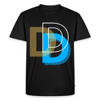 Alphabet D Urban Graphic Deluxe - Men's Premium Organic T-Shirt - black - Front - Nico (187cm)