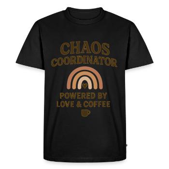 Chaos Coordinator Mom Shirt Gift Coffee Love - Men's Premium Organic T-Shirt - black - Front - Nico (187cm)