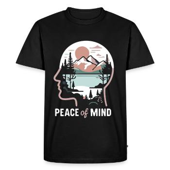 Motivation de l’état d’ – Chemise Peace of Mind - T-shirt Premium bio Homme - noir - Devant - Nico (187cm)