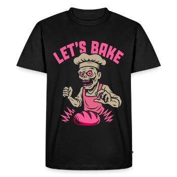 Zombie Baker Let's Bake Design - Men's Premium Organic T-Shirt - black - Front - Nico (187cm)