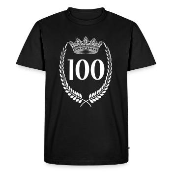 100e anniversaire Numéro anniversaire 100 - T-shirt Premium bio Homme - noir - Devant - Nico (187cm)