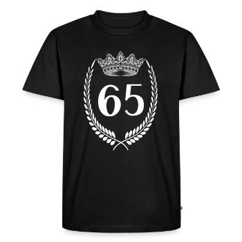 65e anniversaire Numéro anniversaire 65 - T-shirt Premium bio Homme - noir - Devant - Nico (187cm)